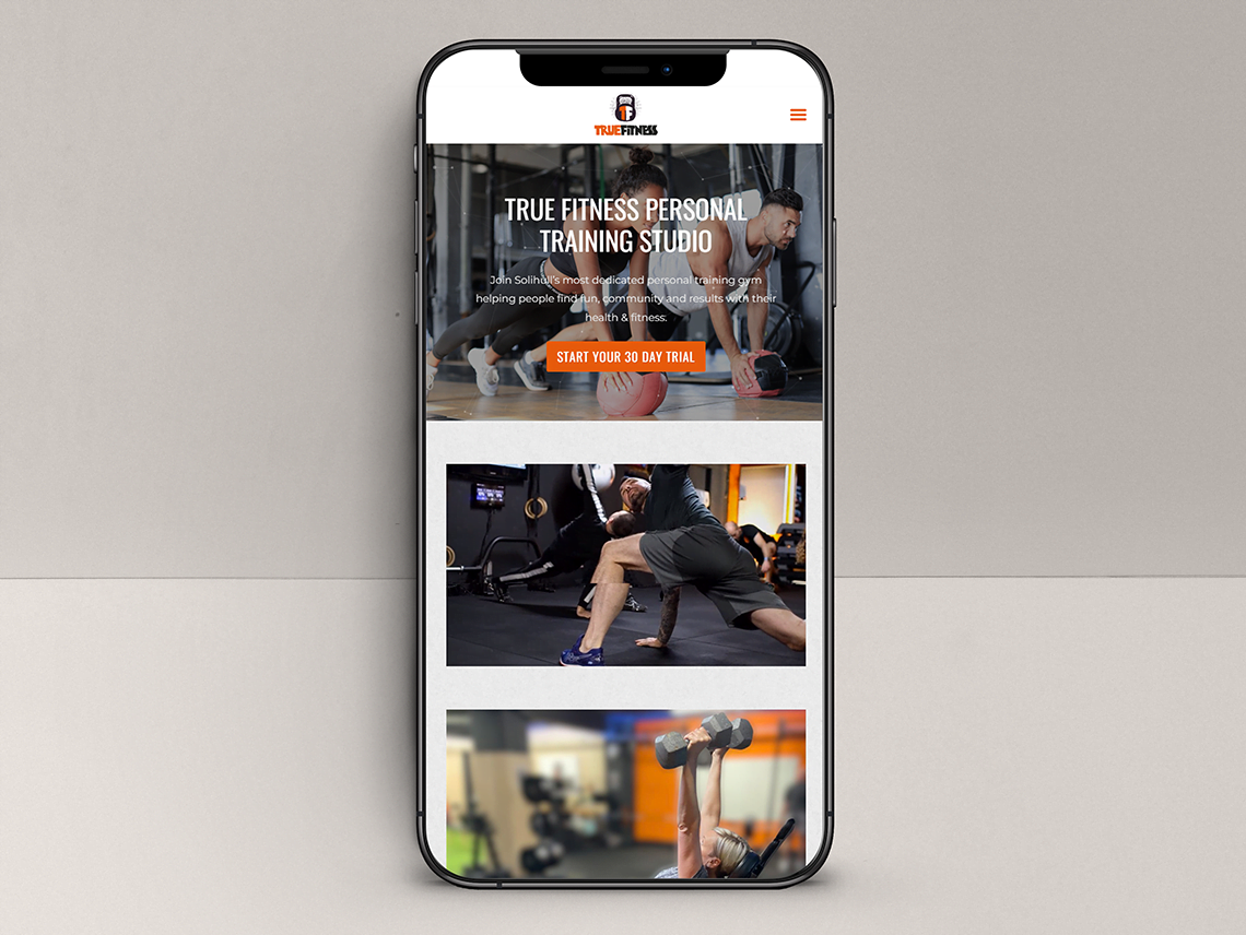 true fitness website design